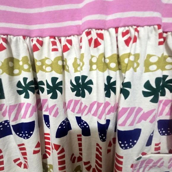 Hannah Anderson Christmas Themed Pink Striped Long Sleeve Dress Size 10. - Picture 2 of 4